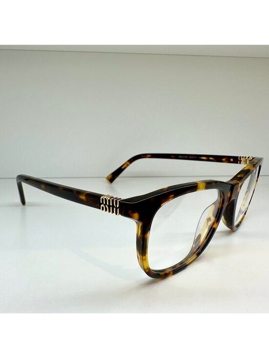 MIU MIU Womens Eyeglasses Brown Panto Square Honey Havana Full Rim Frames 52mm main image 6